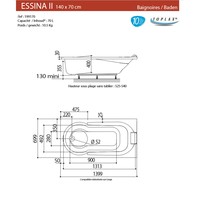 Ligbad Allibert Essina² 140x70x52,5-53,5