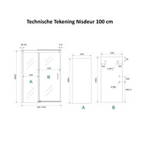 AQS Douchecabine Softclose 2.0 100 cm met Nisdeur en Zijwand 8mm Aluminium NANO Coating (alle varianten)