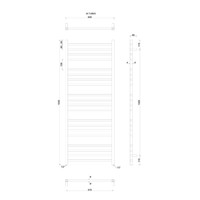 Handdoekradiator Sapho Metro Recht 60x153 cm Chroom