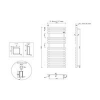 Handdoekradiator Sapho Truva Recht 50x120 cm Geborsteld RVS