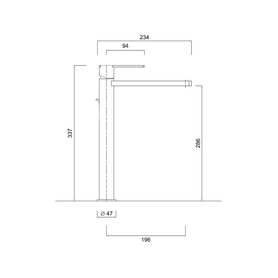 Wastafelkraan Sanimex Giulini Trekwaste Verhoogd Mat Nikkel