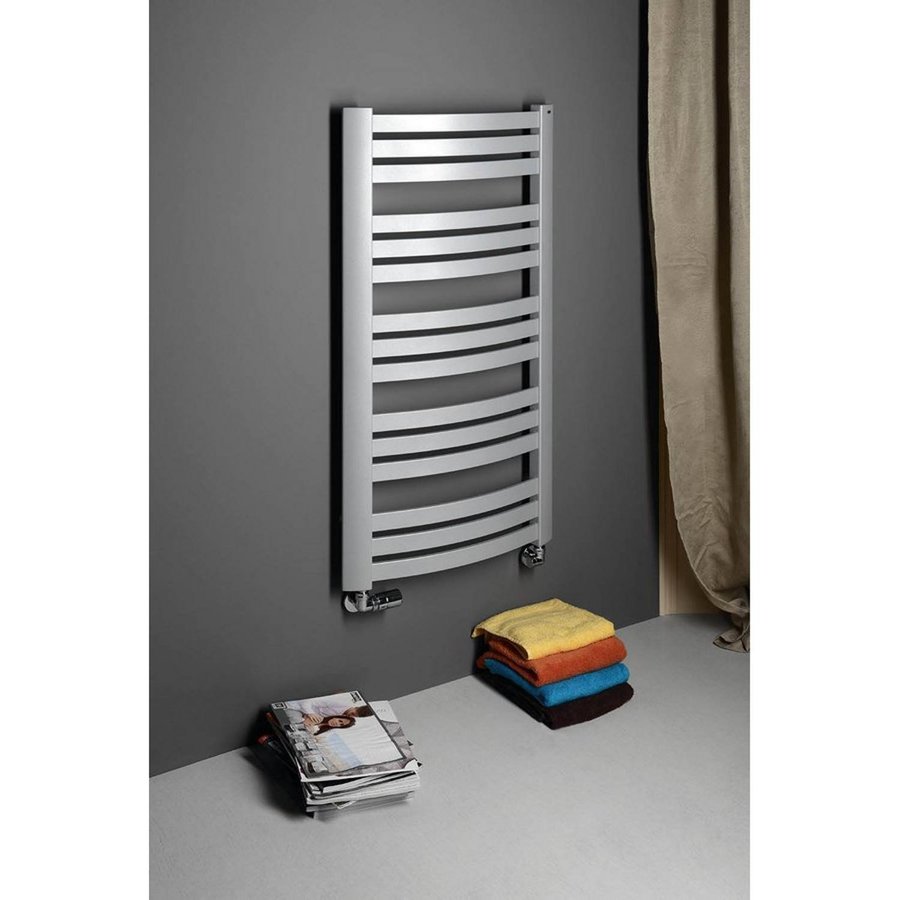 Handdoekradiator Sapho Sidi Gebogen 59.5x109.7 cm 553W Zilver