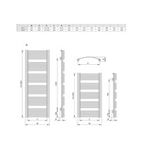 Handdoekradiator Sapho Sidi Gebogen 59.5x166.7 cm 849W Zilver