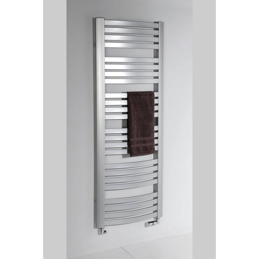 Handdoekradiator Sapho Sidi Gebogen 59.5x166.7 cm 849W Zilver