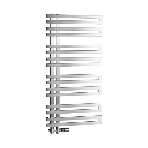 Designradiator Sapho Volga Recht 50x97.6 cm 265W Geborsteld RVS 