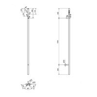 Elektrische Handdoekstang Sapho Pasador incl. Timer 15x150 cm RVS