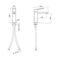 Wastafelmengkraan Sapho Notos 1-hendel Recht 16.6 cm Chroom