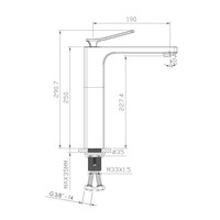 Wastafelmengkraan Sapho Jumper 1-hendel Recht Hoog 29 cm Chroom