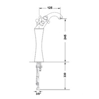 Wastafelmengkraan Sapho Antea 2-knop Gebogen Hoog 24.5 cm Chroom (incl. pop-up waste)