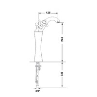 Wastafelmengkraan Sapho Antea 2-knop Gebogen Hoog 24.5 cm Brons (incl. pop-up waste)