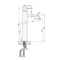 Wastafelmengkraan Sapho Minimal 1-hendel Gebogen Hoog 33.8 cm RVS