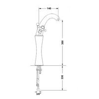 Wastafelmengkraan Sapho Antea 2-knop Gebogen Hoog 30 cm Chroom / Goud (incl. pop-up waste)