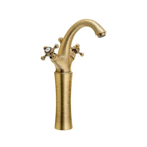 Wastafelmengkraan Sapho Antea 2-knop Gebogen Hoog 30 cm Brons (incl. pop-up waste) 