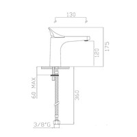 Wastafelmengkraan Sapho Bék 1-hendel Recht 17.5 cm Chroom