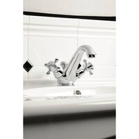 Wastafelmengkraan Sapho Sassari 2-knop Gebogen 12.7 cm Chroom (incl. pop-up waste)