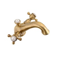 Wastafelmengkraan Sapho Sassari 2-knop Gebogen 12.7 cm Brons (incl. pop-up waste)