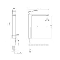 Wastafelmengkraan Sapho Notos 1-hendel Recht Hoog 30.2 cm Chroom