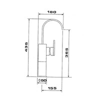 Wastafelmengkraan Sapho Triumph 1-hendel Gebogen Hoog 43.5 cm Chroom