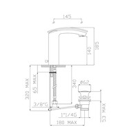 Wastafelmengkraan Sapho Flo 1-hendel Gebogen 18.5 cm Chroom (incl. pop-up waste)