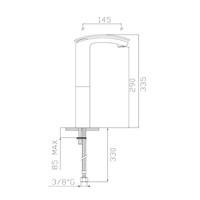 Wastafelmengkraan Sapho Flo 1-hendel Gebogen Hoog 33.5 cm Chroom