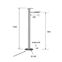 Wastafelmengkraan Vrijstaand Sapho Corneli 1-hendel Recht 102 cm Chroom