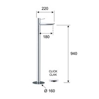 Wastafelmengkraan Vrijstaand Sapho Rhapsody 1-hendel Recht 94 cm Chroom