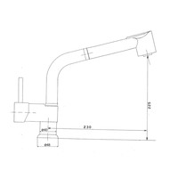 Keukenmengkraan Sapho Rhapsody 1-hendel 22.5 cm met Uittrekbare Spray Chroom