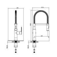 Keukenmengkraan Sapho Jessy 1-hendel 50.5 cm met Uittrekbare Spray Chroom