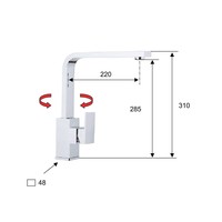 Keukenmengkraan Sapho Latus 1-hendel Recht 31 cm Chroom