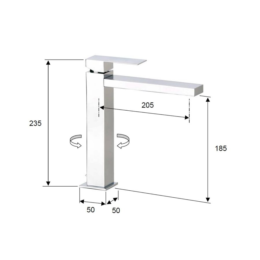 Keukenmengkraan Sapho Latus 1-hendel Recht 23.5 cm Chroom