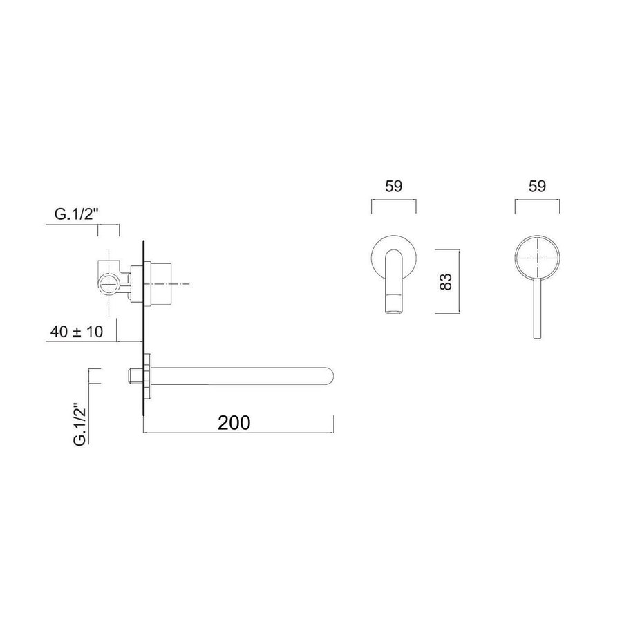 Inbouw Wastafelkraan Sanimex Giulini Eenhendel 20cm Mat Nikkel