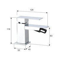 Bidetmengkraan Sapho Latus Uitloop Recht 1-hendel 11.6 cm Chroom