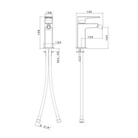 Bidetmengkraan Sapho Dimy Uitloop Recht 1-hendel 15.6 cm Chroom