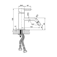 Bidetmengkraan Sapho Minimal Uitloop Gebogen 1-hendel 15.8 cm RVS