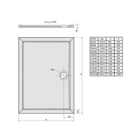 Douchebak Marmer Sapho Karia 120x70x4 cm Rechthoek Wit