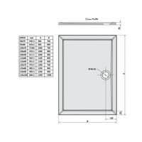 Douchebak Marmer Sapho Karia 100x80x4 cm Rechthoek Wit