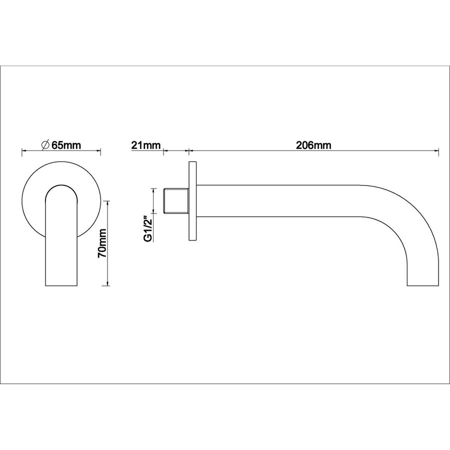 Inbouwuitloop Wiesbaden Rond 20 cm 1/2'' Geborsteld Koper