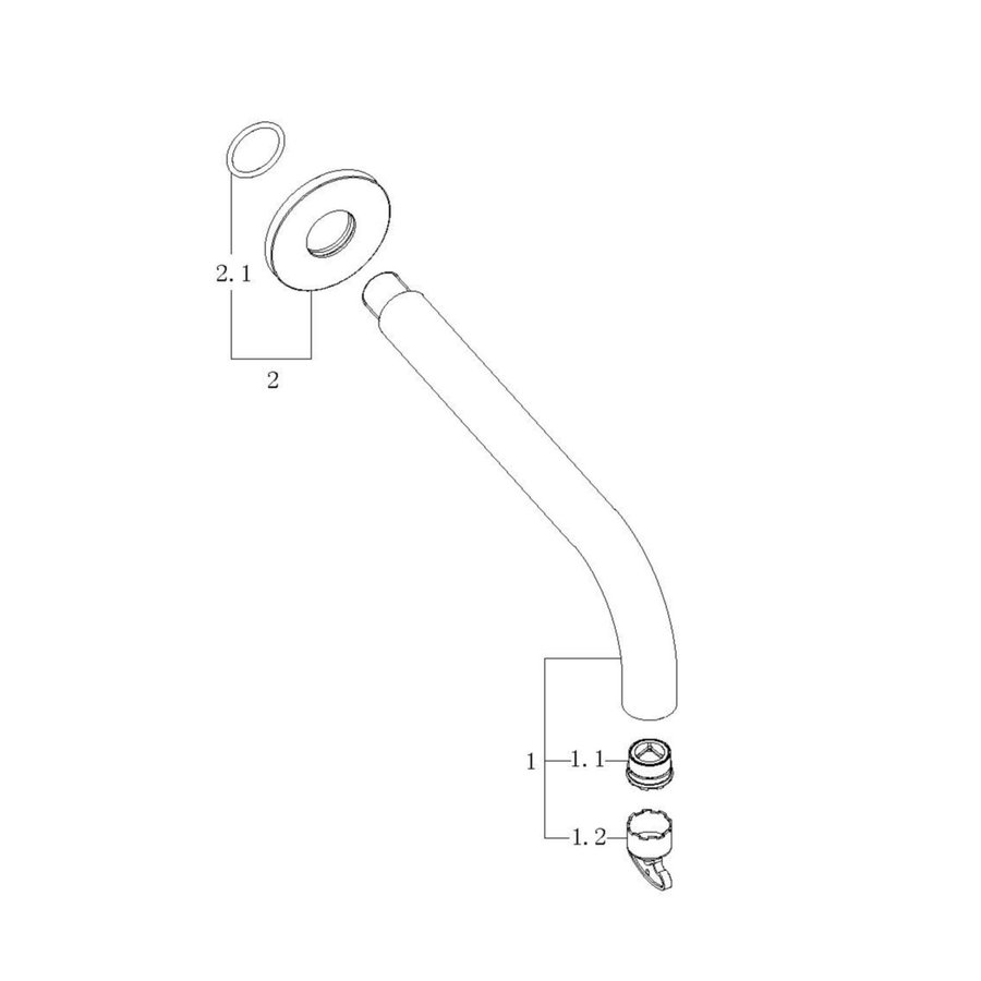 Inbouwuitloop Wiesbaden Rond 25 cm 1/2'' Geborsteld Koper