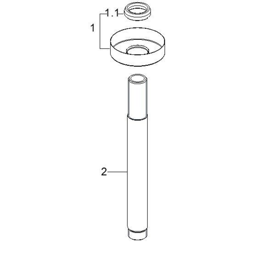 Luxe Douche-Arm Wiesbaden Rond Plafondbevestiging 15 cm Geborsteld Koper