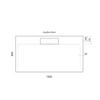 Douchebak Marmer Sapho Irena 150x80x3.5 cm Rechthoek Wit