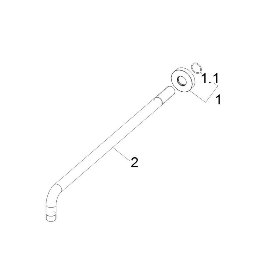 Gebogen Douche-Arm Wiesbaden Rond Muurbevestiging 45 cm Geborsteld Messing