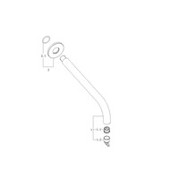 Inbouwuitloop Wiesbaden Rond 30 cm 1/2'' Geborsteld Messing