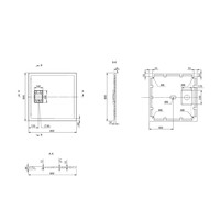 Douchebak Marmer Sapho Acora 80x80x3.5 cm Vierkant Steen Wit