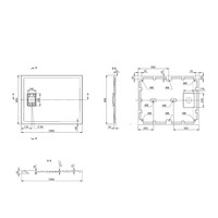 Douchebak Marmer Sapho Acora 100x80x3.5 cm Rechthoek Steen Grijs