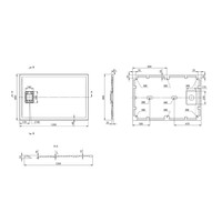 Douchebak Marmer Sapho Acora 120x80x3.5 cm Rechthoek Steen Grijs
