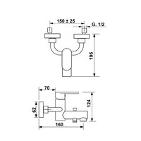 Opbouw Badkraan Sapho Dandy Mengkraan 1-hendel 16 cm Chroom