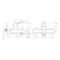 Opbouw Badkraan Sapho Dreamart Mengkraan 1-hendel 19.1 cm Chroom