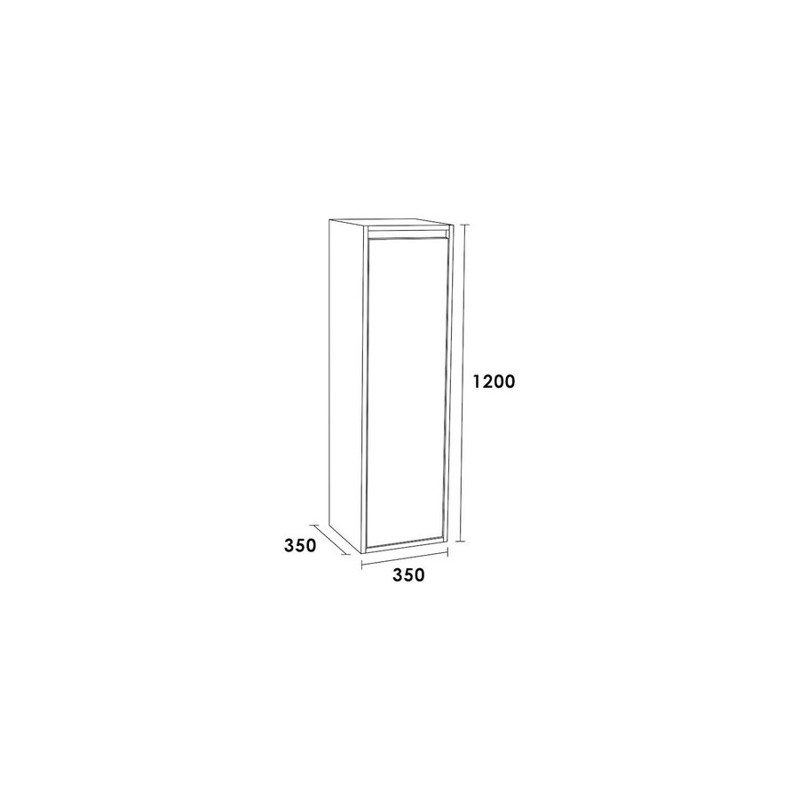 Hoge Kast NEXXT 120 Exclusive Line 120x35x35 Rechtsdraaiend Mat Wit