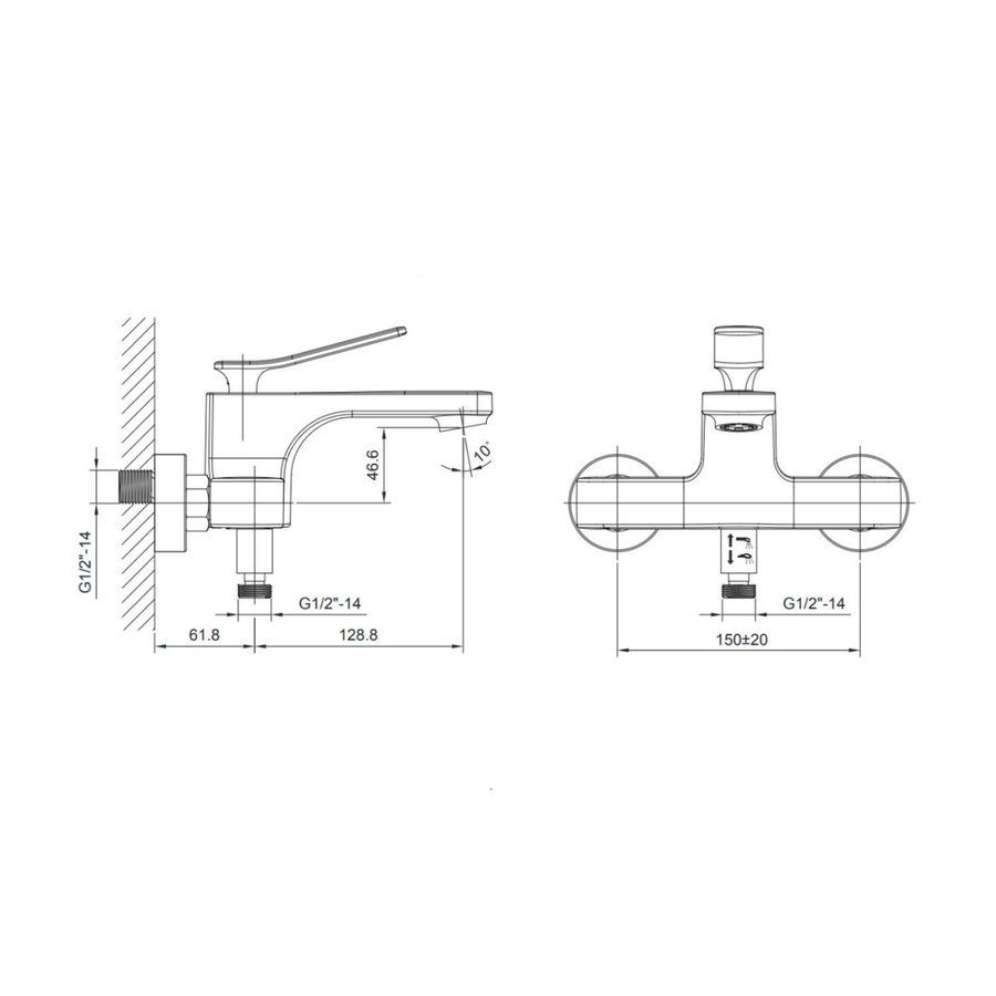 Badkraan Opbouw Sapho Jumper Mengkraan 1-hendel 12.8 cm Chroom