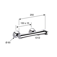 Opbouw Douchekraan Sapho Axamite Mengkraan 1-hendel Rechts 25 cm Chroom
